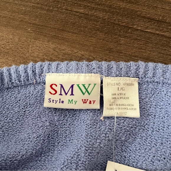 Vintage Boho Pastel Blue Knit Cropped Camisole - Picture 6 of 6